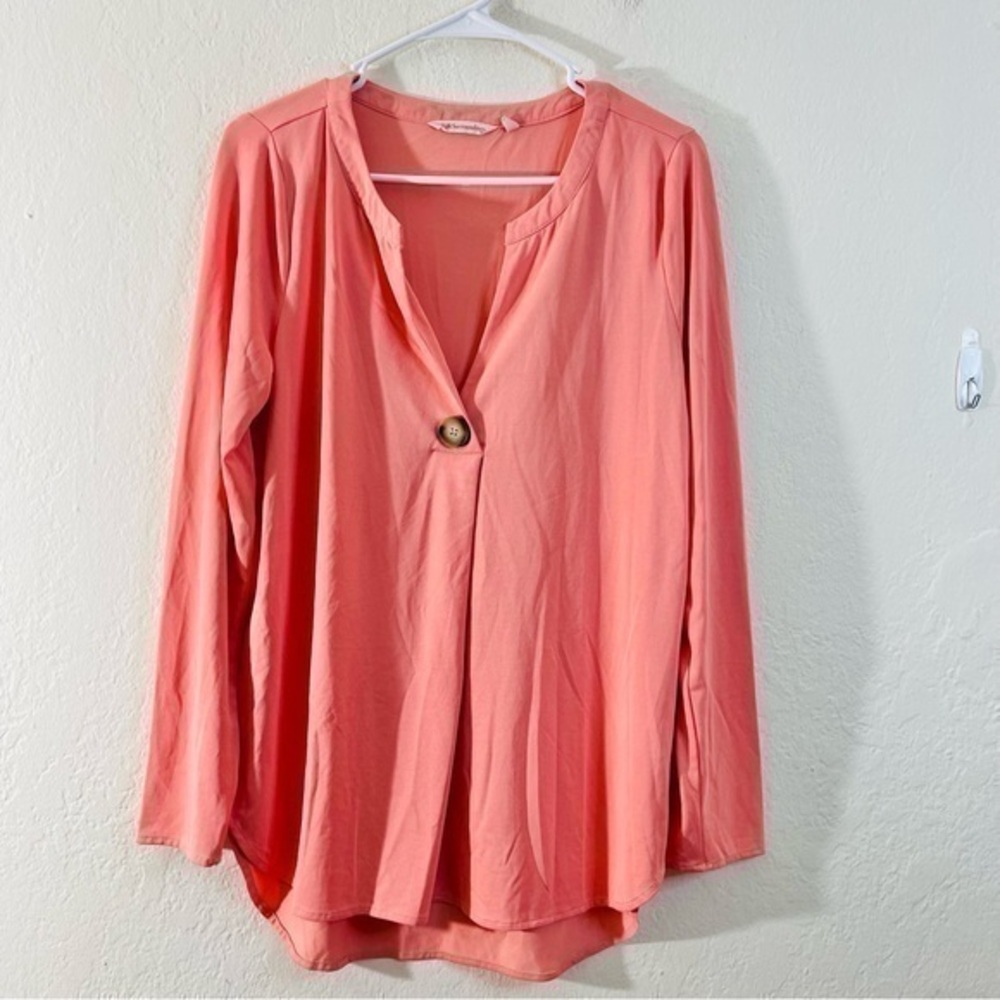 Soft Surroundings V-Neck Long Sleeve Lightweight Casual Blouse Size Medium